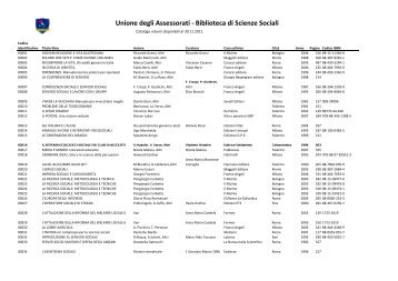 Scarica il catalogo dei libri della Biblioteca. - Unione degli Assessorati