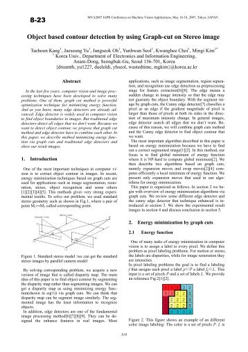 Object based contour detection by using Graph-cut on Stereo image