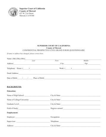 Grand Jury Application. - The Superior Court of California, County of ...