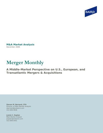 Merger Monthly A Middle-Market Perspective on ... - Robert W. Baird