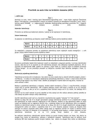 Pravilnik za auto trke na brdskim stazama (A02) - bihamk