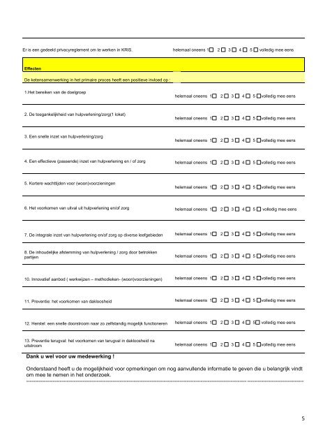 evaluatieformulier - Ketens & Netwerken