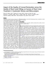 Impact of the Quality of Coronal Restoration versus the Quality of ...