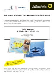 Centrope Impulse: Tschechien im Aufschwung ... - Consultatio