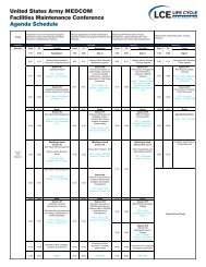 United States Army MEDCOM Facilities Maintenance Conference ...