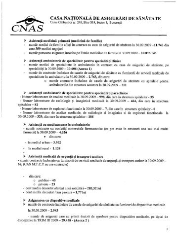 Asistenta medicala pe trimestrul III 2009 - FORMAT PDF
