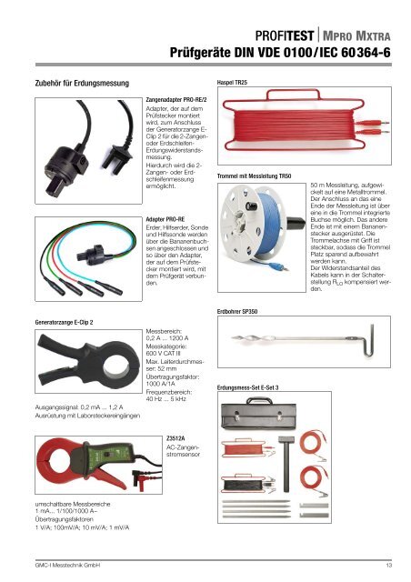 MPRO MXTRA Prüfgeräte DIN VDE 0100/IEC ... - Gossen-Metrawatt