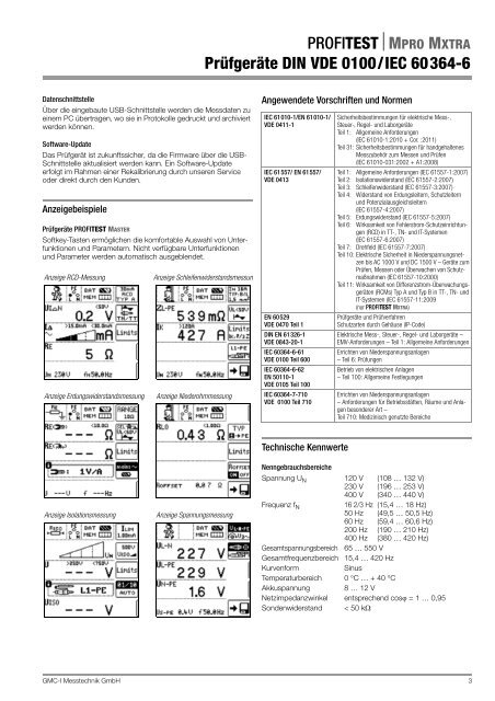 MPRO MXTRA Prüfgeräte DIN VDE 0100/IEC ... - Gossen-Metrawatt