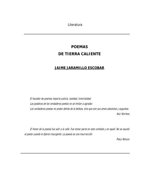 Poemas de tierra caliente (117 kb) - Enfocarte.com