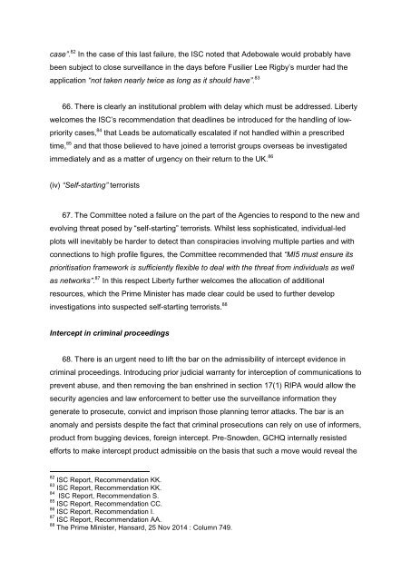 Liberty's Second Reading Briefing on the Counter-Terrorism & Security Bill in the House of Commons