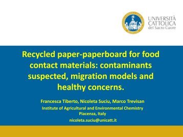 Recycled paper-paperboard for food contact materials ...