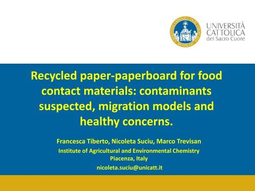 Recycled paper-paperboard for food contact materials ...