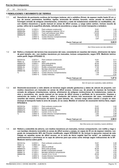 mediciones y presupuesto reurbanizacion c/ divino maestro - Alboraya