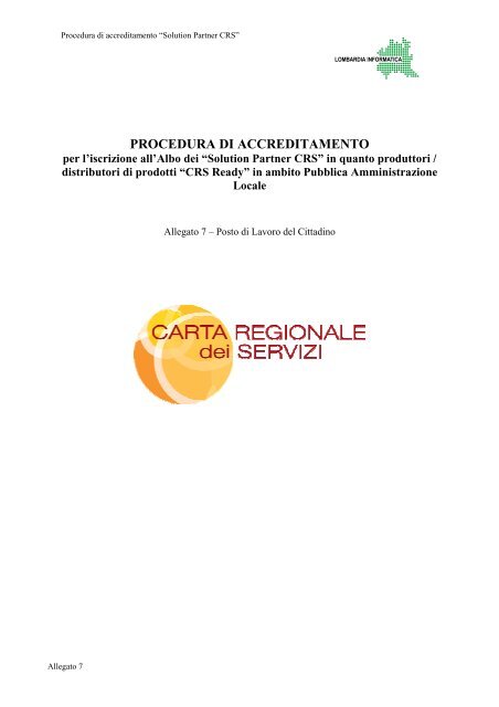 SOFTWARE PER CRS LOMBARDIA SCARICARE