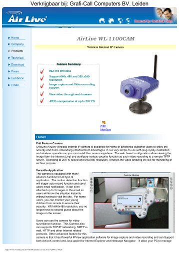 Ovislink Wireless LAN IP Camera 802.11G (JA200010) - Grafi-Call