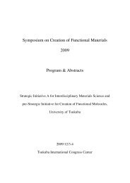 Symposium on Creation of Functional Materials 2009 Program ...