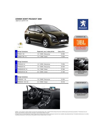 CENNIK NOWY PEUGEOT 3008