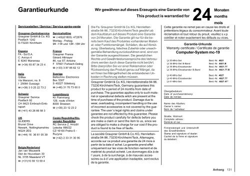 Programmierbeispiel - Graupner