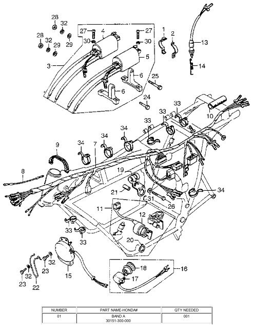 number part name-honda# qty needed 01 band a 30151-300-000 001