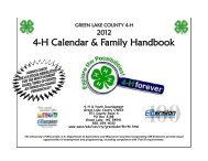 4-H Calendar & Family Handbook - Green Lake County - University ...