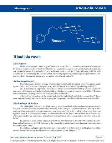 Rhodiola rosea - Thorne Research