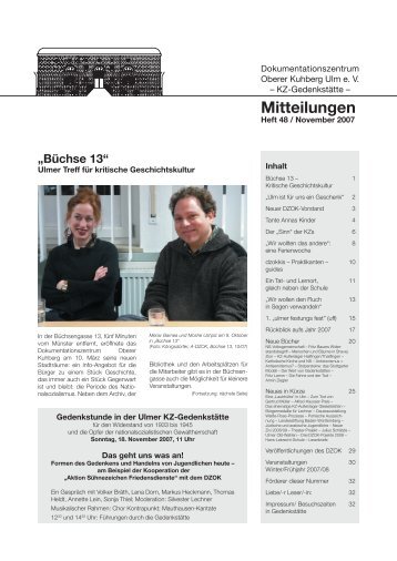 Mitteilungen - Dokumentationszentrum Oberer Kuhberg e. V. - Telebus