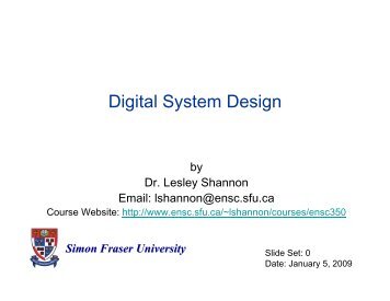 Digital System Design - Simon Fraser University