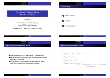 Funktionale Programmierung - Materialien zur Vorlesung - Otto-von ...