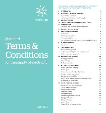 Terms & Conditions - Meridian Energy