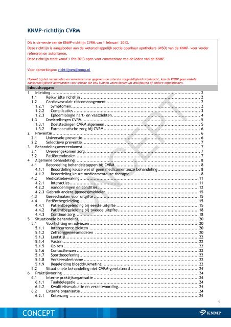 Richtlijn CVRM feb2013 - KNMP
