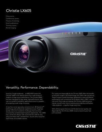Christie LX605 Brochure - Christie Digital Systems