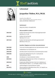 Lebenslauf Jacqueline ThiÃen, MA/M.Ed. - Unternehmen Reflaction