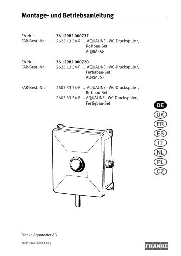 Montage- und Betriebsanleitung - Franke