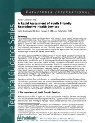 A Rapid Assessment of Youth Friendly Reproductive Health Services