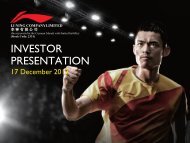 Investor Presentation - Li Ning