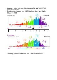 Ergebnis der Klausur und Auswertung