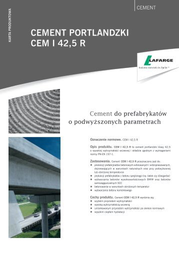 Karta produktowa CEM I 42,5 R - Lafarge