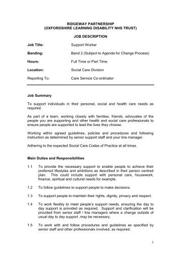 pathology support worker job description