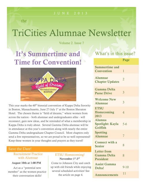 Tri-Cities TN AC Newsletter - Kappa Delta