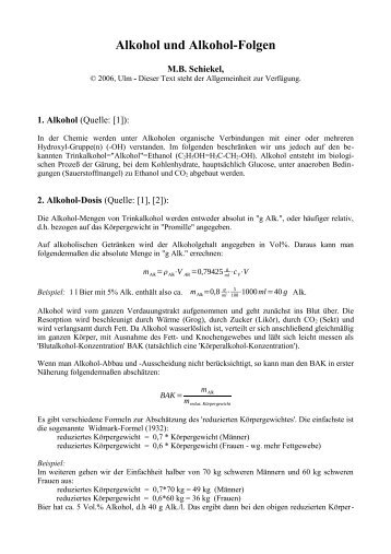 Alkohol und Alkoholfolgen - MB Schiekel