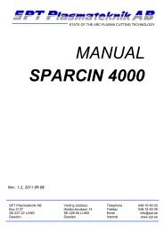 MANUAL SPARCIN 4000 - SPT Plasmateknik AB