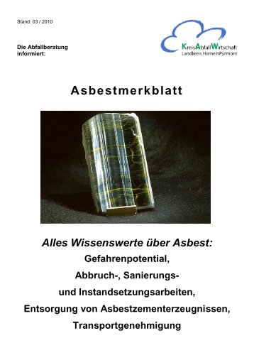 Inhaltsverzeichnis - Landkreis Hameln-Pyrmont