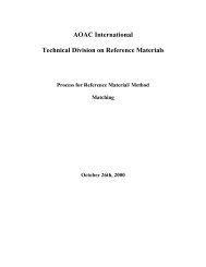 Method Matching Process - AOAC International
