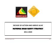 Road Safety Strategy for South Africa 2011-2020 - Arrive Alive
