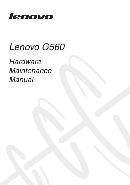Lenovo G560 Hardware Maintenance Manual