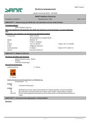 EG-Sicherheitsdatenblatt - SANIT Reinigungsmittel und