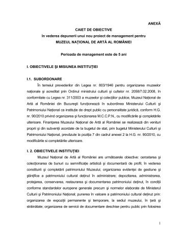 Caiet de obiective - Ministerul Culturii şi Cultelor