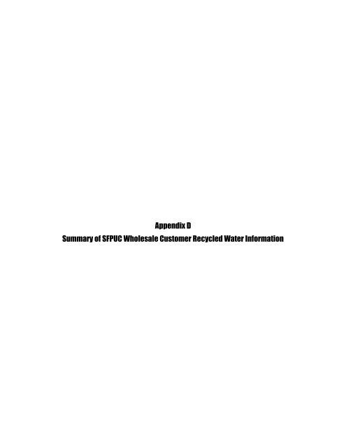 SFPUC Wholesale Customer Water Demand Projections ... - BAWSCA