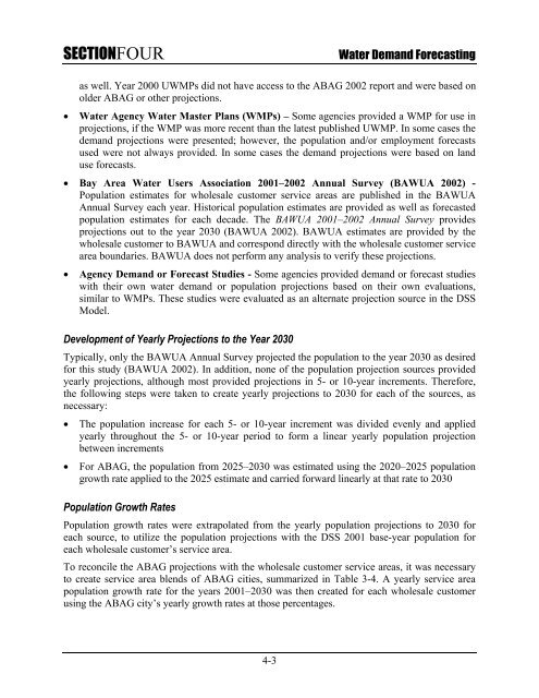 SFPUC Wholesale Customer Water Demand Projections ... - BAWSCA