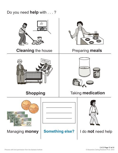 Communication Aid to Capacity Evaluation - CACE - Aphasia Institute